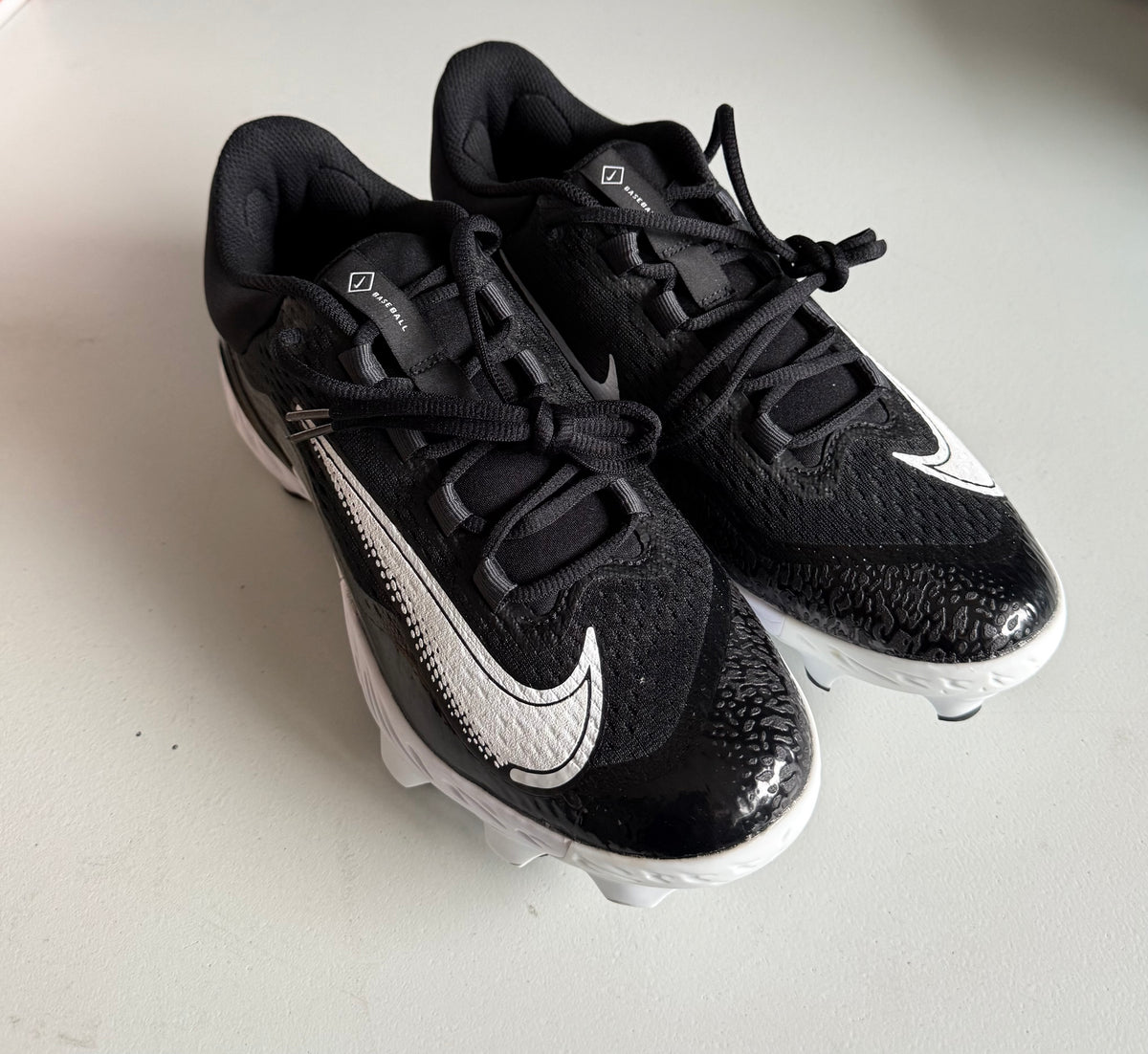 Nike Alpha Huarache Elite 4 Low MCS Men Size 10 Black Baseball Cleats