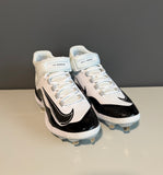 Nike Alpha Huarache Elite 4 Low FD2744-101 Baseball Cleats White Black Men's 8.5