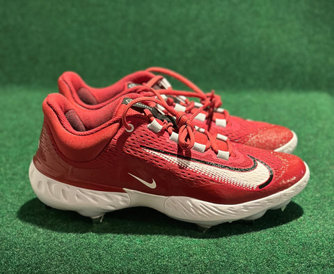 Nike Alpha Huarache Elite 4 Low Metal Baseball Cleats Mens 11 Crimson FN7222-600
