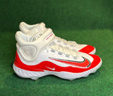 Nike Alpha Huarache Elite 4 Mid FD2744-105 White Red Baseball Cleats Mens size 10 - Hot-Bat Sports