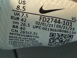 Nike Alpha Huarache Elite 4 Low FD2744-101 Baseball Cleats White Black Men's 8.5
