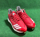 Adidas Mens Icon Bounce Baseball Cleats Red White Low Top CG5242 - Hot-Bat Sports