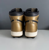 Nike Air Jordan 1 Retro High OG Black Metallic Gold Customized Baseball Softball Cleats DZ5485-071 Men’s 12 - Hot-Bat Sports